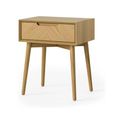 Valencia Herringbone Lamp Table - 1 Drawer - Oak