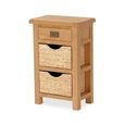 Salisbury Premium Telephone Table - 1 Drawer - with Baskets - Oak