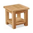 Salisbury Premium Square Lamp Table - with Shelf - Oak