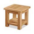 Salisbury Premium Square Lamp Table - with Shelf - Oak