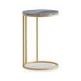 Marmora C Side Table - Round - Grey Marble & Gold