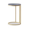 Marmora C Side Table - Round - Grey Marble & Gold