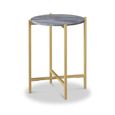 Marmora Side Table - Round - Grey Marble & Gold