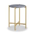 Marmora Side Table - Round - Grey Marble & Gold