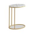 Marmora C Side Table - Oval - White Marble & Gold
