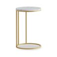 Marmora C Side Table - Round - White Marble & Gold