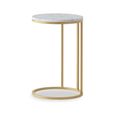 Marmora Side Table - Round - White Marble & Gold