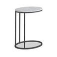 Marmora C Side Table - Oval - White Marble & Grey