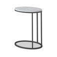 Marmora C Side Table - Oval - White Marble & Grey