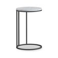 Marmora C Side Table - Round - White Marble & Grey