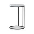 Marmora Side Table - Round - White Marble & Grey