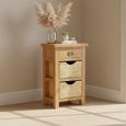 Salisbury Premium Telephone Table - 1 Drawer - with Baskets - Oak