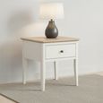 Marlow Lamp Table - 1 Drawer - White