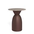 Ferrol Side Table - Round - Grey Marble - with Bronze Base