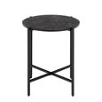 Lamoine Side Table - Round - Black Marble Effect