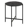 Lamoine Side Table - Round - Black Marble Effect