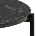 Lamoine Side Table - Round - Black Marble Effect