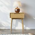 Valencia Herringbone Lamp Table - 1 Drawer - Oak