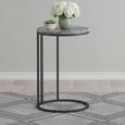 Marmora C Side Table - Round - Grey Marble