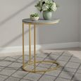 Marmora C Side Table - Oval - Grey Marble & Gold