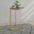 Marmora C Side Table - Round - Grey Marble & Gold