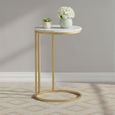 Marmora C Side Table - Round - White Marble & Gold