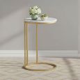 Marmora Side Table - Round - White Marble & Gold