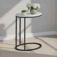 Marmora C Side Table - Oval - White Marble & Grey
