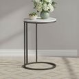 Marmora C Side Table - Round - White Marble & Grey