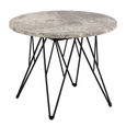 Prunus Side Table - Round - Brown Marble - with Black Hairpin Legs