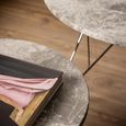 Prunus Side Table - Round - Brown Marble - with Chrome Hairpin Legs