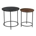 Buxton Side Table - Round - Set of 2 - Grey and Brown