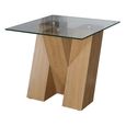 Newton Lamp Table - Smoked Glass and Oak