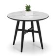 Firenze Lamp Table - Round - White Marble Effect