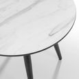Firenze Lamp Table - Round - White Marble Effect
