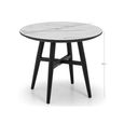 Firenze Lamp Table - Round - White Marble Effect