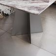 Taurus Beige Marble Square Side Table with Dark Grey Base