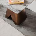 Enterprise Grey Marble Square Side Table with Brass Base