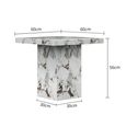 Viola White Marble Square Side Table