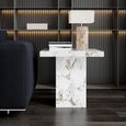 Viola White Marble Square Side Table