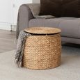 Delia Side Table - Round - Storage - Natural - Waterhyacinth