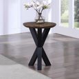 Nevada Round Lamp Table - Parquet Top Wood