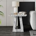 Milan Side Table - Square - Grey Marble