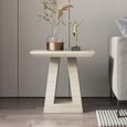 Milan Travertine Beige Engineered Marble Square Side Table