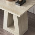 Milan Travertine Beige Engineered Marble Square Side Table