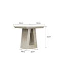 Milan Travertine Beige Engineered Marble Square Side Table
