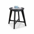 Carrington Lamp Table - Round - Black Oak