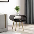 Auckland Lamp Table - Black and Brass - JF722
