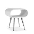 Auckland Lamp Table - White and Chrome - JF722