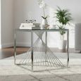 Calabria End Table  Glass and Silver